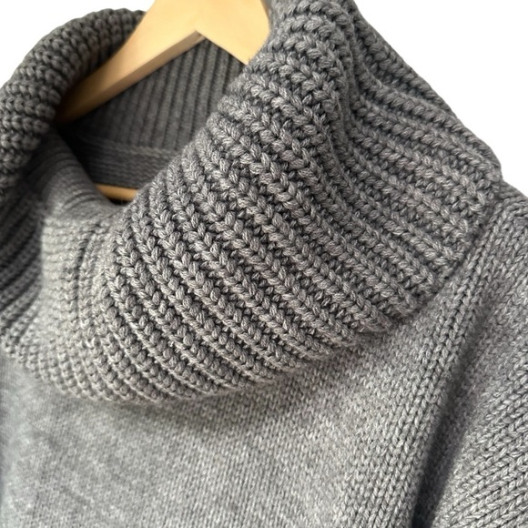 J.ING Chunky Heavy Knit Gray Cowl Neck Sweater, M/L - Picture 4 of 9